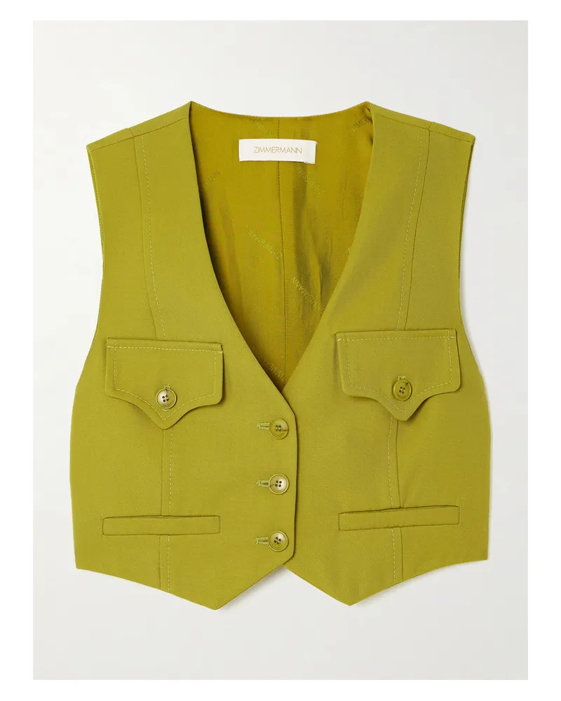 Zimmermann Luna Verkürzte Weste Aus Twill - Grün Grün