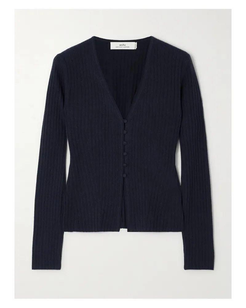 arch4 New Cami Cardigan Aus Geripptem Kaschmir - Blau Blau