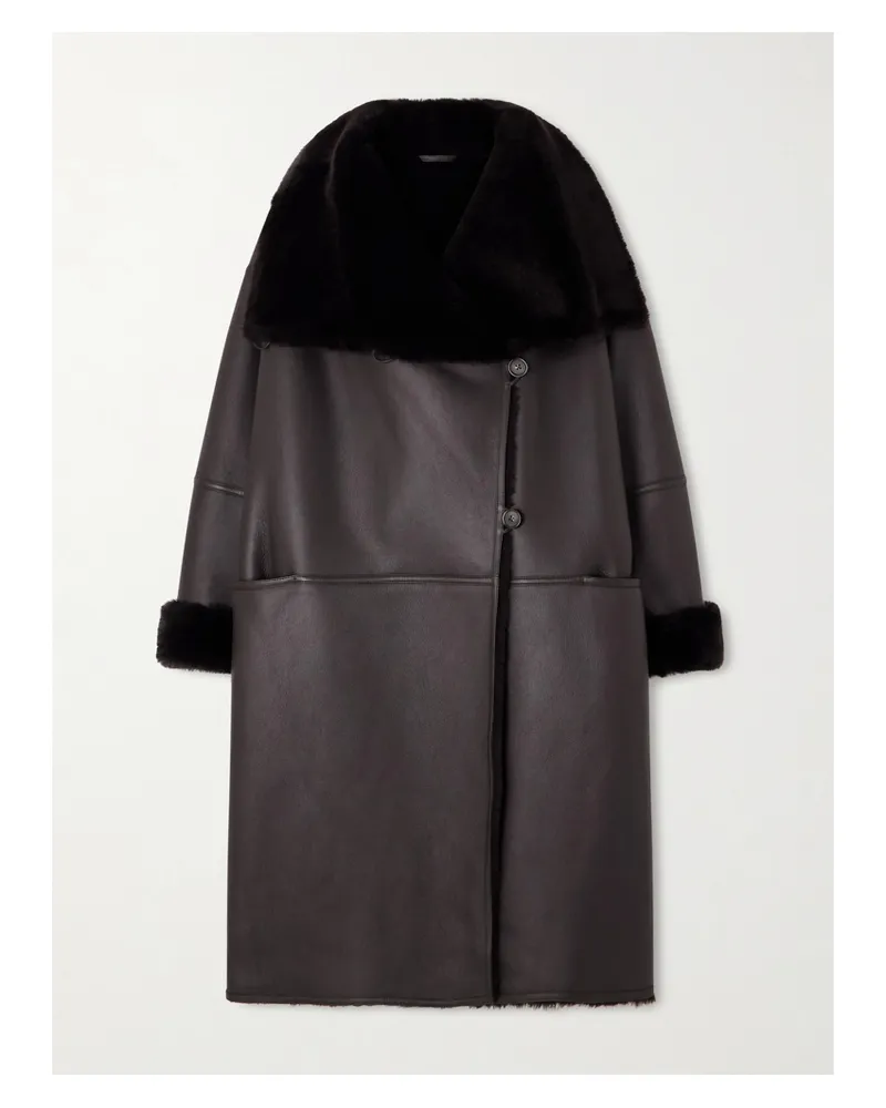 Totême Mantel Aus Shearling - Braun Braun