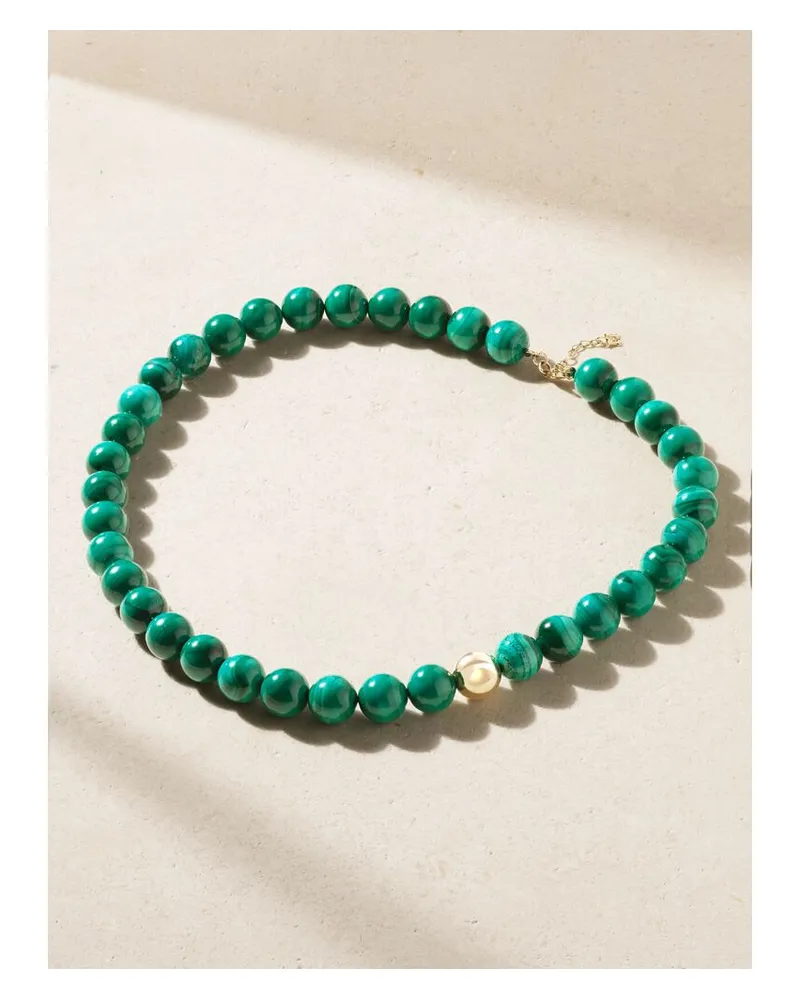 MATEO Kette Mit Malachiten Und Details Aus 14 Karat Gold Gold