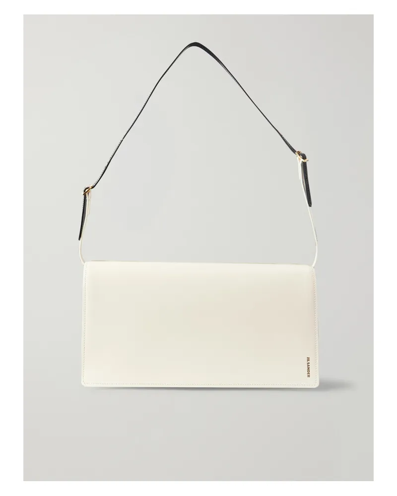 Jil Sander File Medium Leather Shoulder Bag - Cream Cream
