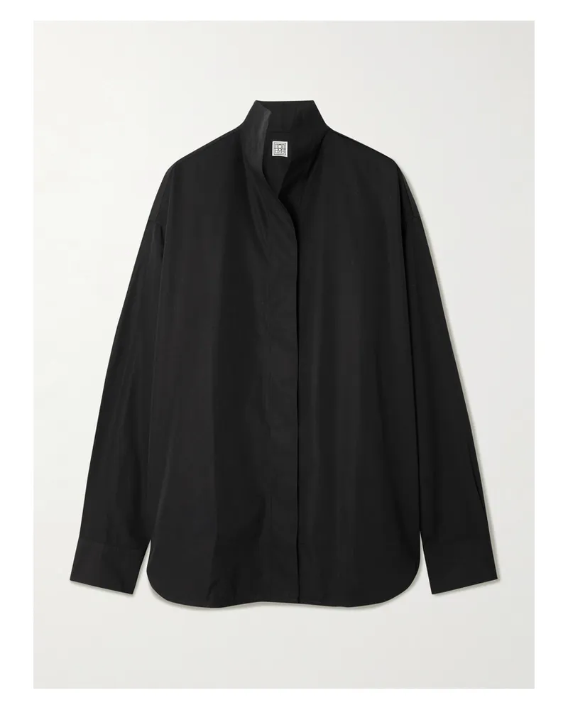 Totême Sharp Oversized-hemd Aus Baumwollpopeline - Schwarz Schwarz