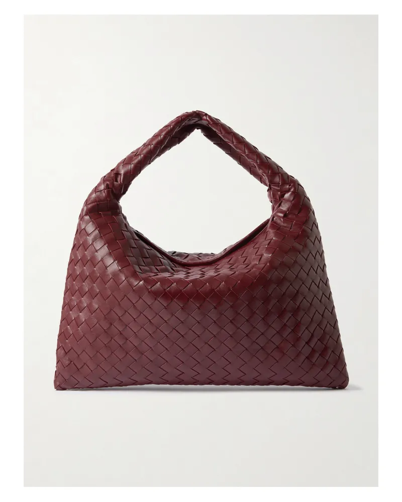 Bottega Veneta Hop Small Intrecciato Leather Tote - Burgundy Burgundy