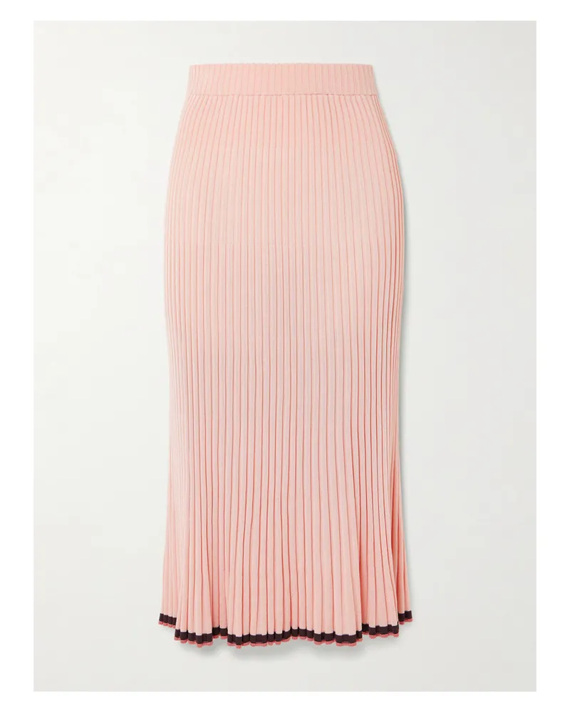 Zimmermann Midirock Aus Geripptem Rippstrick - Pink Pink