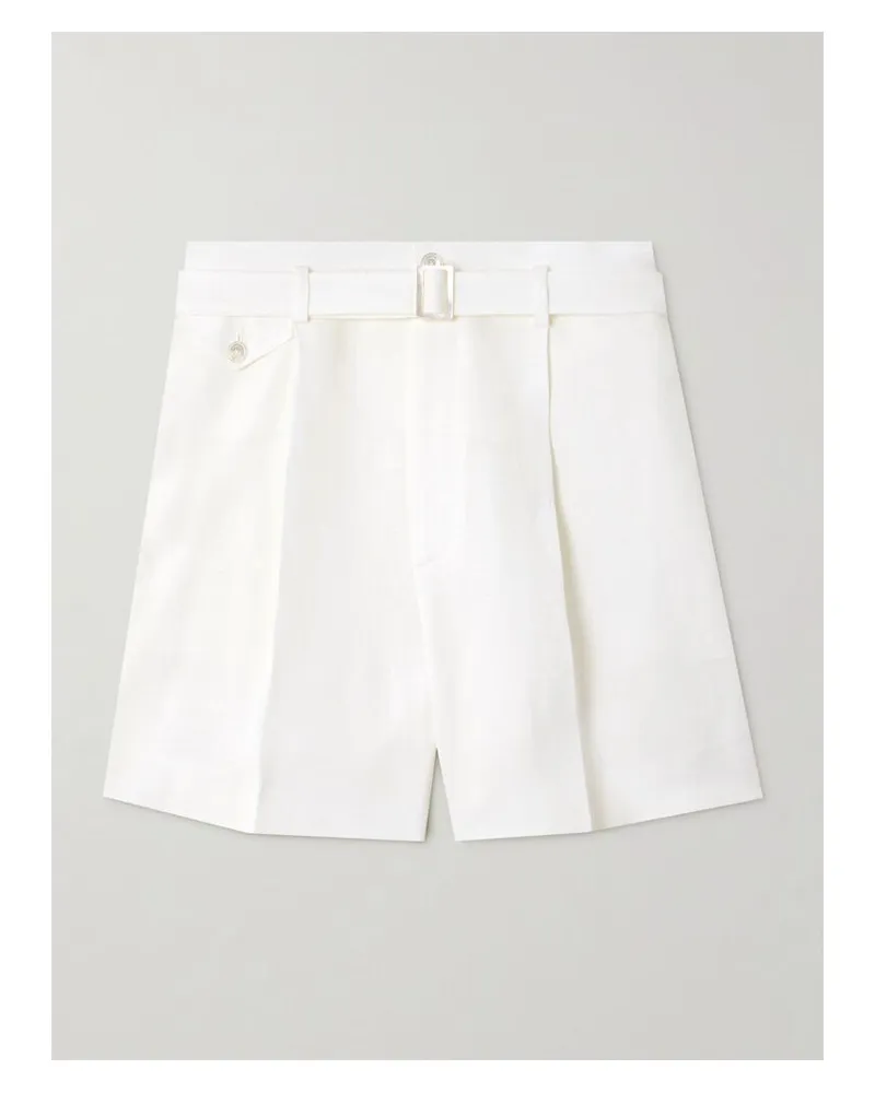 Ralph Lauren Denise Shorts Aus Leinen Mit Falten - Weiß Weiß