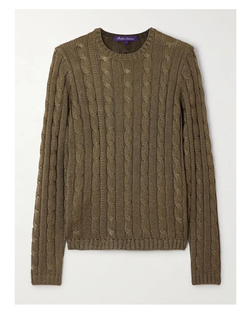 Ralph Lauren Pullover Aus Seide In Zopfstrick - Grün Grün
