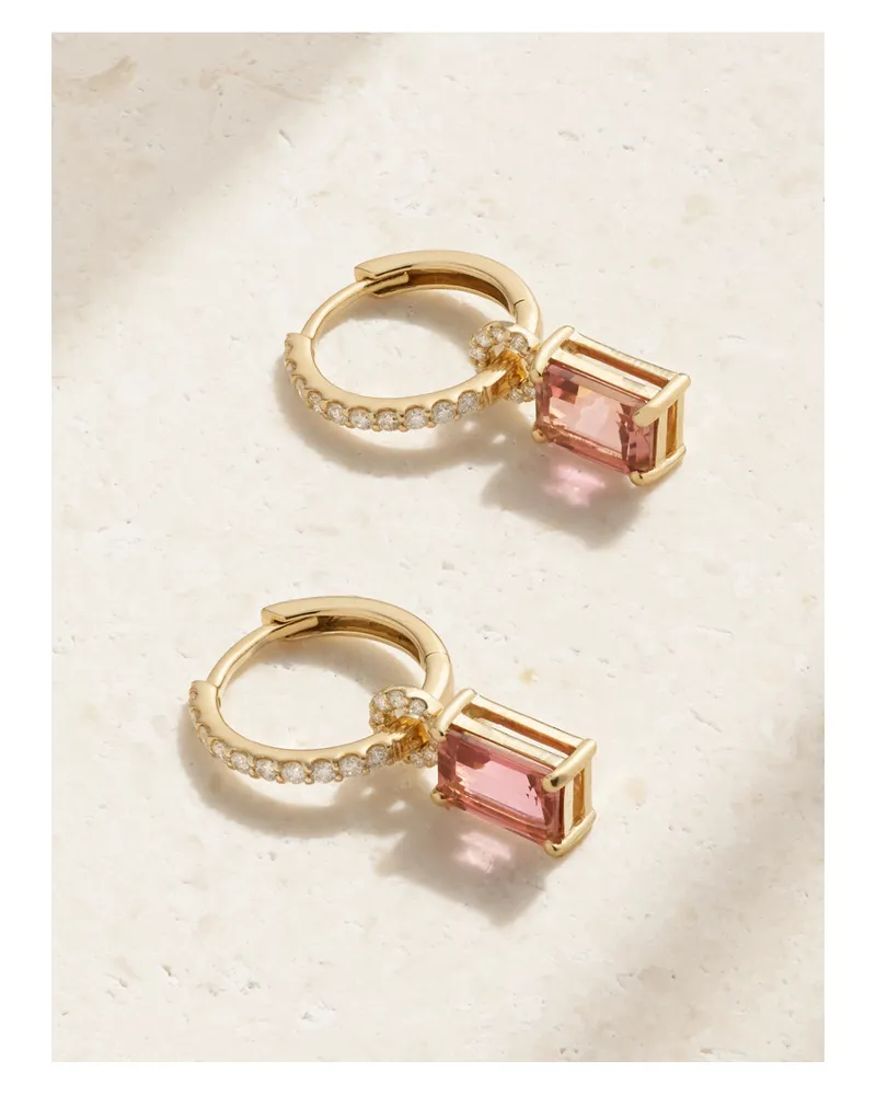 Stone & Strand Creolen Aus 14 Karat Gold Mit Turmalinen Und Diamanten Gold