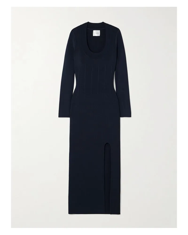 GALVAN Atalanta Midikleid Aus Stretch-strick - Blau Blau