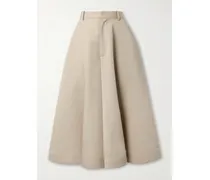 Midirock Aus Twill Aus Einer Biobaumwoll-seidenmischung - Neutral