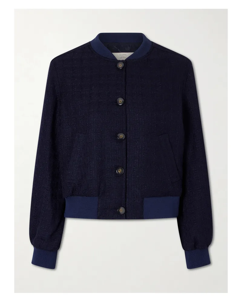 Giuliva Heritage Collection Hailey Wool-blend Bouclé-tweed Bomber Jacket - Blue Blue
