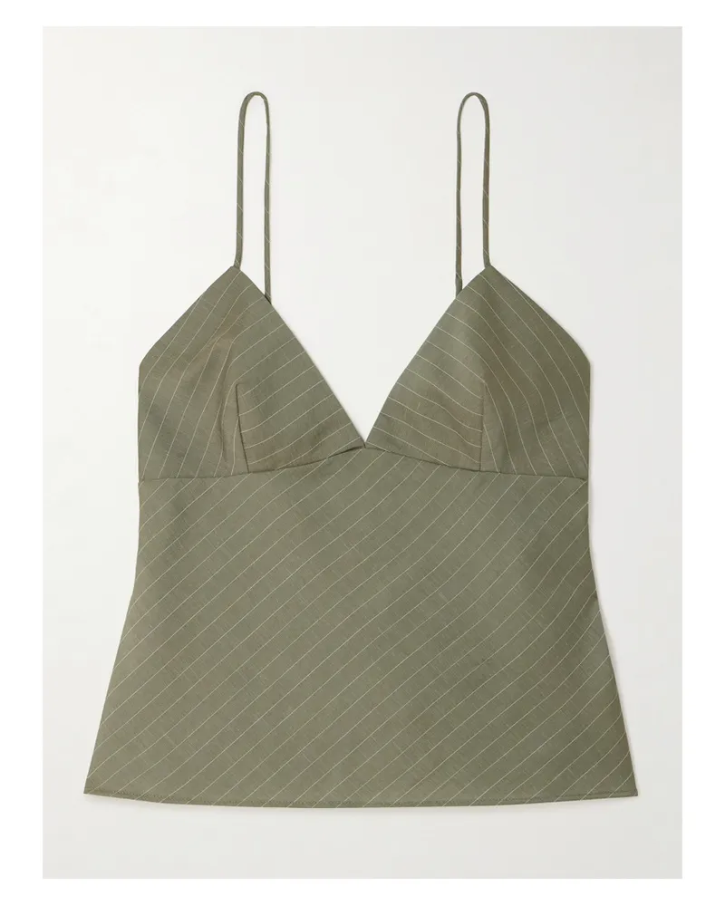 St. Agni Top Aus Twill Mit Nadelstreifen - Grün Grün