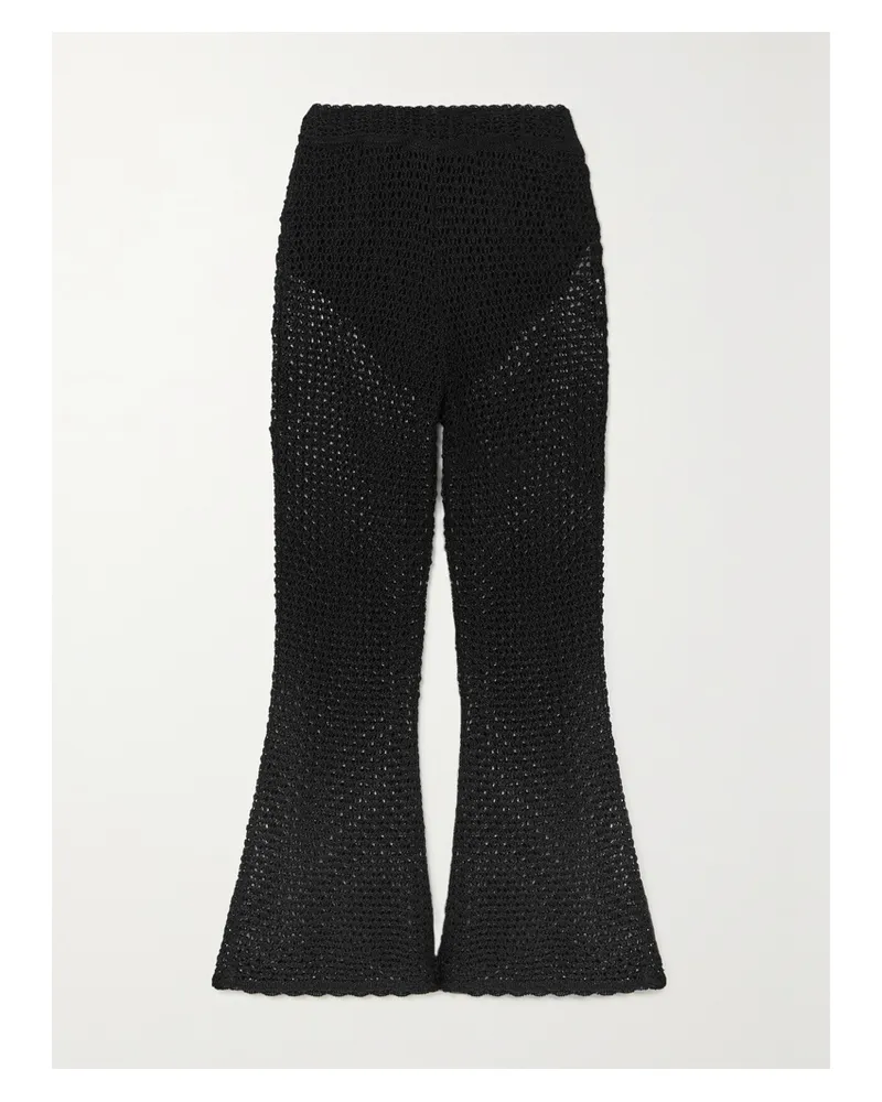 Zimmermann Wonderland Hose Mit Geradem Bein Aus Häkelstrick - Schwarz Schwarz