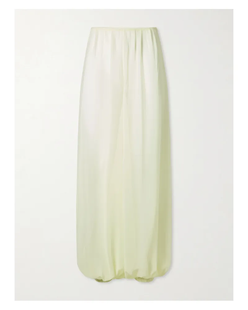 FRANKIE Shop Mio Crepe Wide-leg Pants - Yellow Yellow