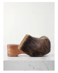 Acne Studios Plateau-clogs aus Kalbshaar Braun