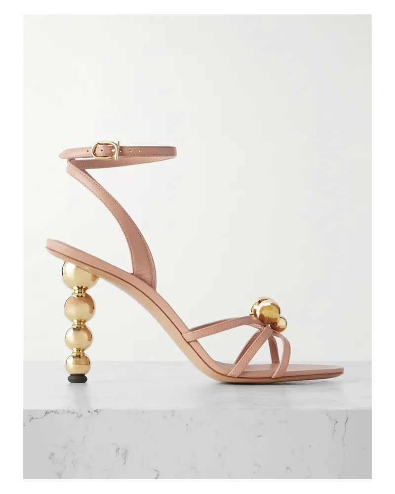 Ferragamo Karina Sandalen Aus Leder Mit Verzierungen - Neutral Neutral