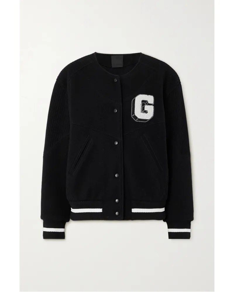 Givenchy Bomberjacke aus Wolle mit Stickerei Schwarz