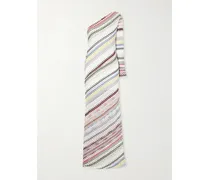 Striped Crochet-knit Maxi Dress - White