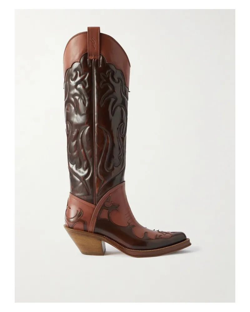 Gabriela Hearst Capitana Cowboystiefel Aus Glanzleder - Braun Braun