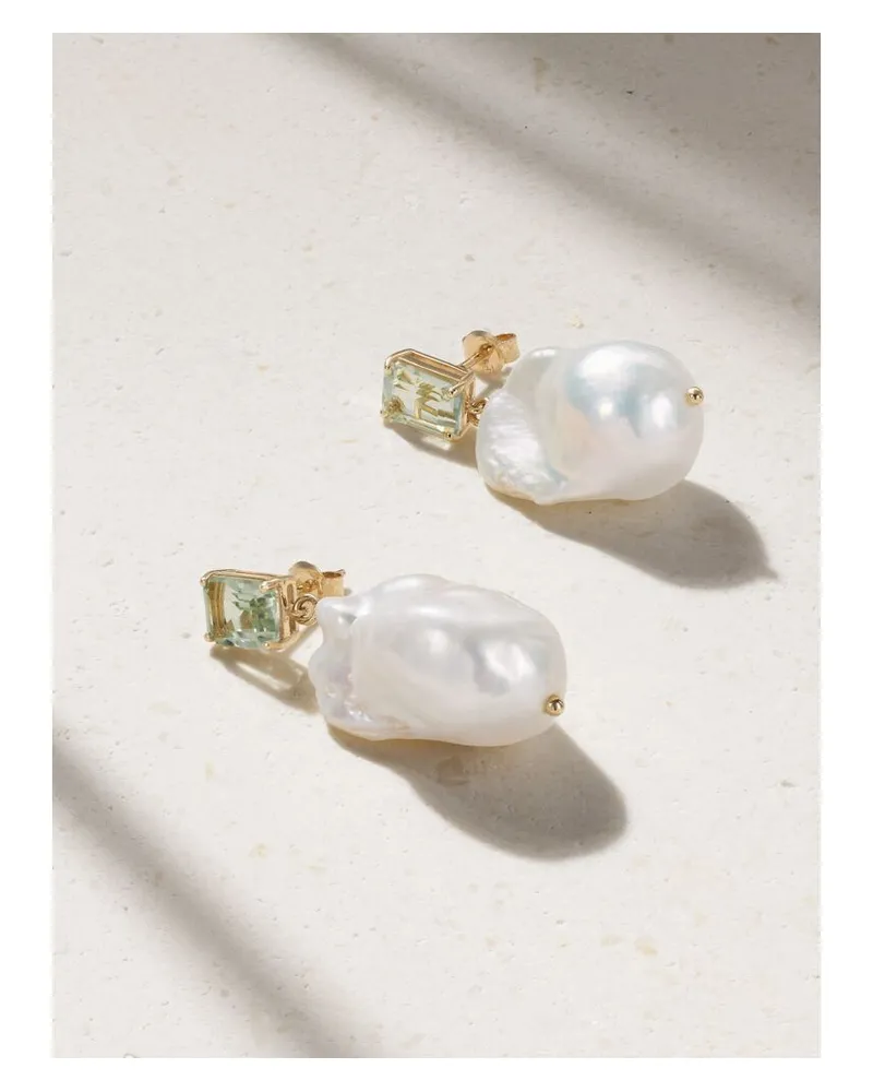 MATEO Ohrringe Aus 14 Karat Gold Mit Perlen Und Amethysten Gold