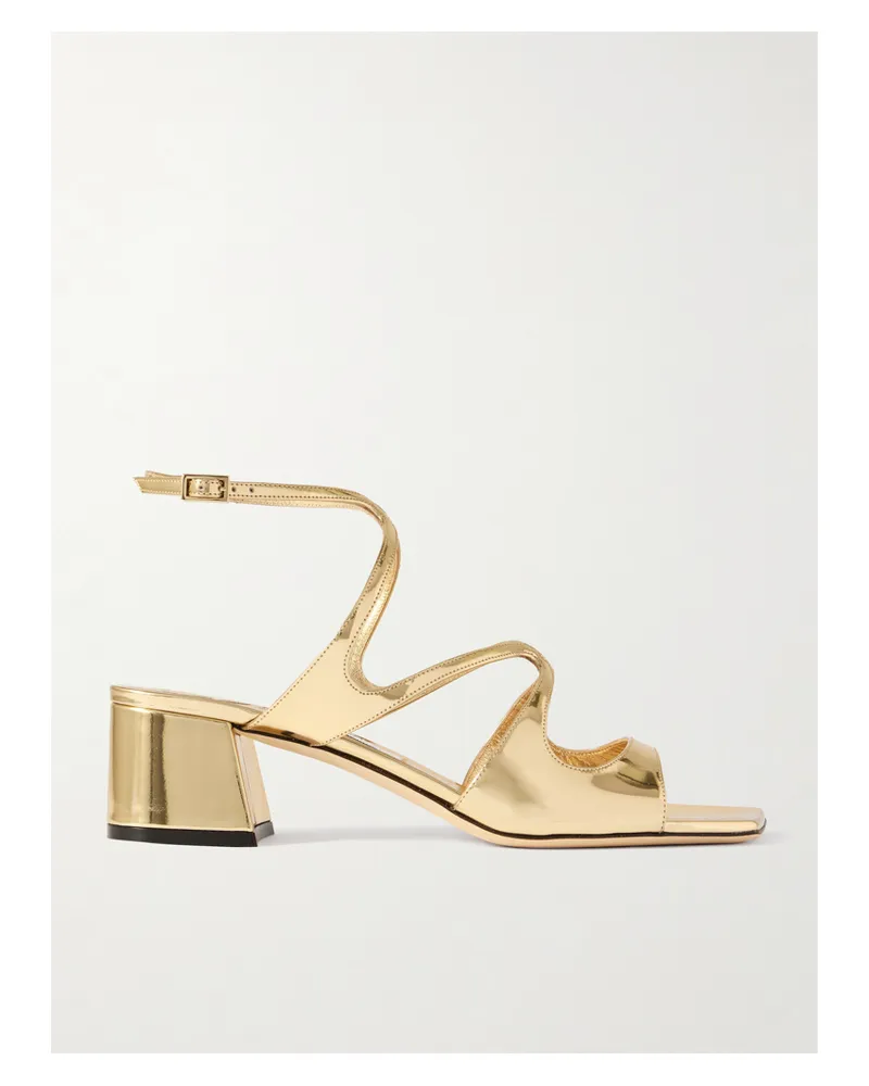 Jimmy Choo Azilia 45 Sandalen Aus Leder Mit Spiegeleffekt - Gold Gold