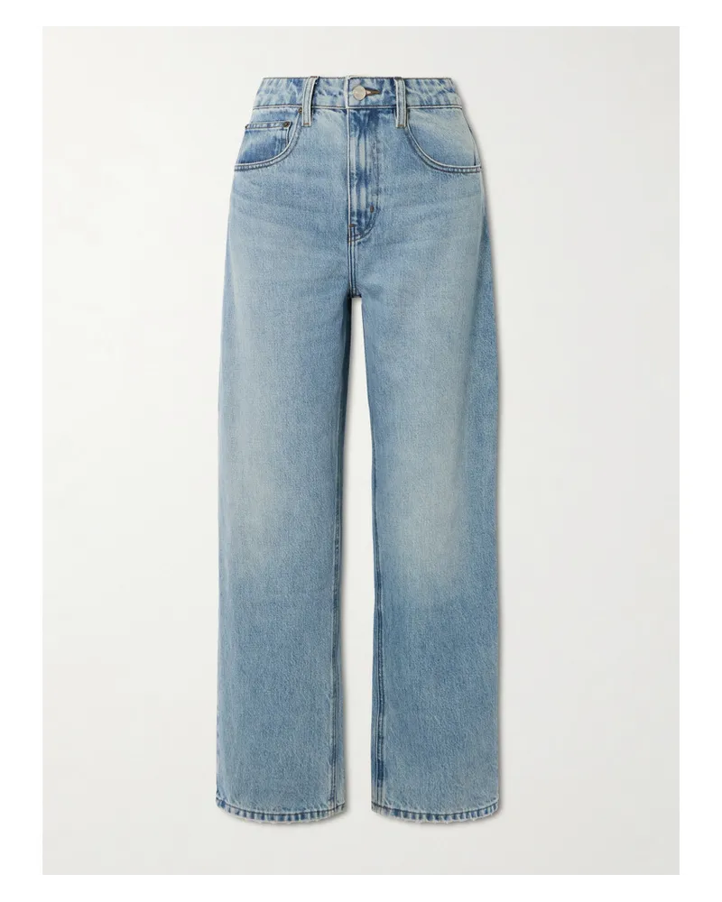 Frame Denim Long Barrel Hoch Sitzende Jeans Blau