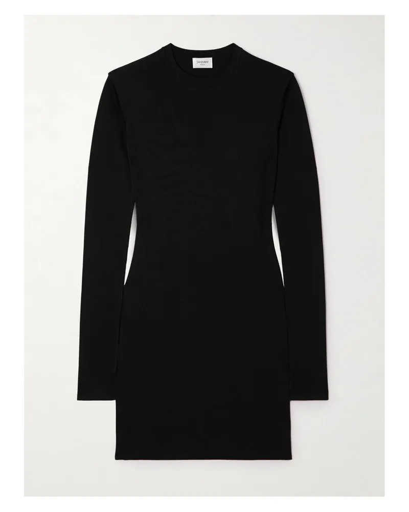 Saint Laurent Minikleid Aus Strick - Schwarz Schwarz