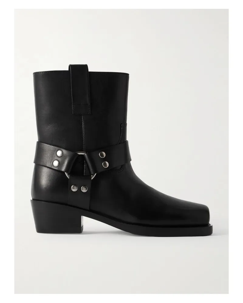 Paris Texas Roxy Ankle Boots Aus Leder Mit Nieten - Schwarz Schwarz