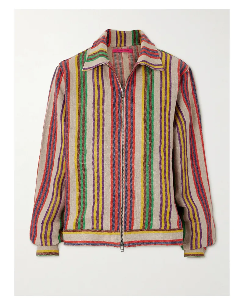 The Elder Statesman Coastal Decon Jacke Aus Gestreiftem Leinen-jacquard - Mehrfarbig Mehrfarbig