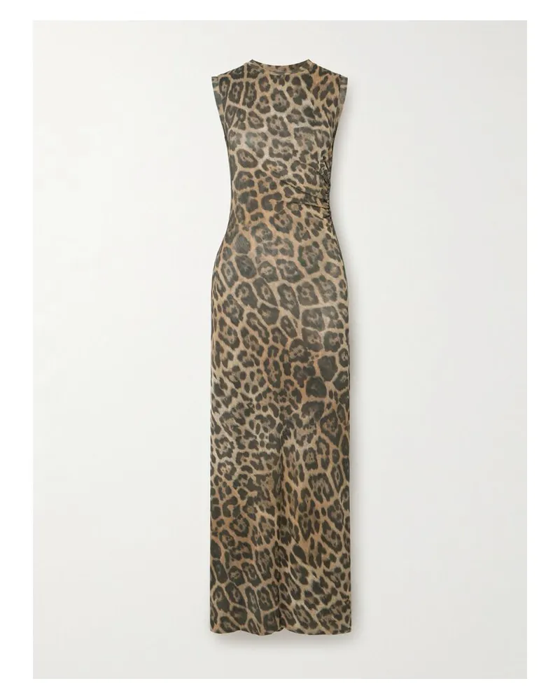 Stella McCartney Midikleid Aus Jersey Mit Leopardenprint Und Raffungen - Animal-Print Animal-print