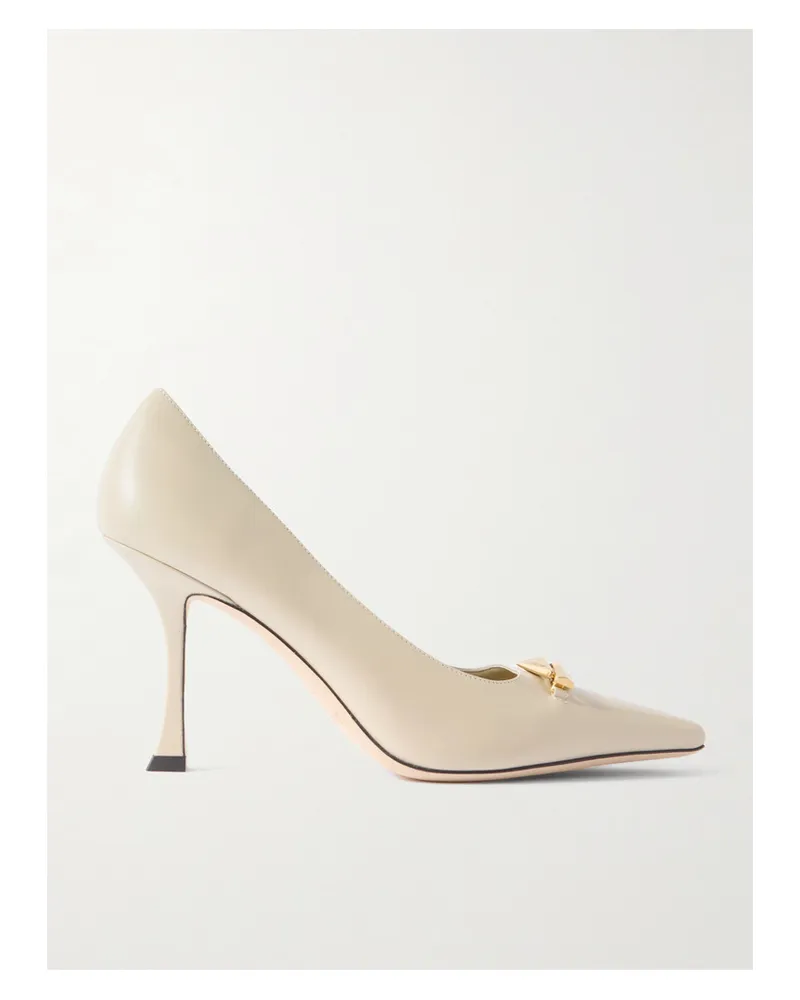 Jimmy Choo Ryker 90 Pumps aus Leder mit Verzierung Creme