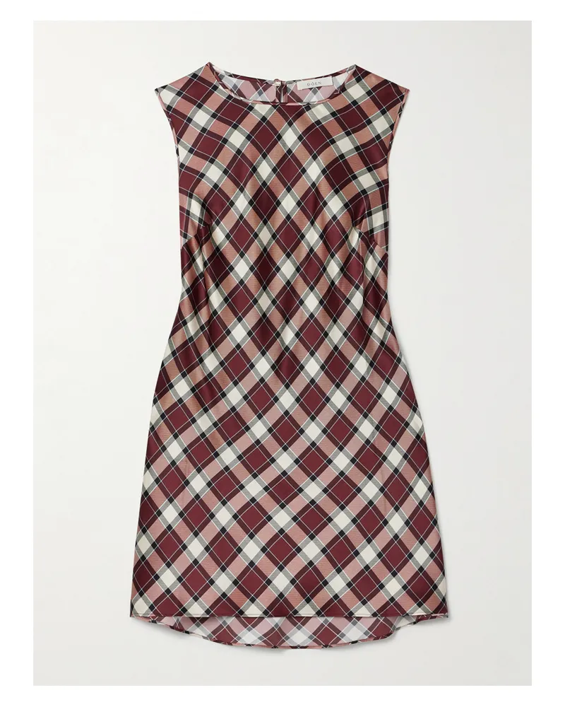 DÔEN Alamere Checked Silk-satin Mini Dress - Multi Multi