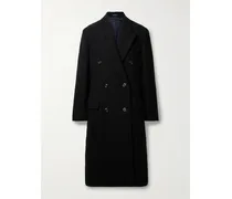 Acne Studios Doppelreihiger Mantel aus Bouclé aus einer Wollmischung Schwarz