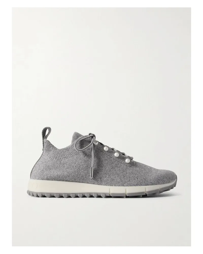Jimmy Choo Veles Sneakers Aus Strick Mit Kunstperlen - Grau Grau
