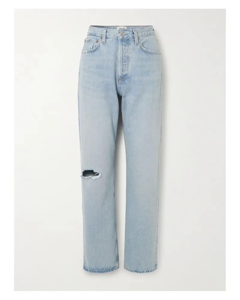 AGOLDE Kelly Hoch Sitzende Jeans Mit Geradem Bein In Distressed-optik - Blau Blau