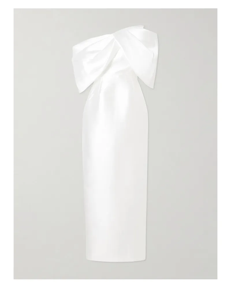 Solace London Davina Schulterfreie Robe Aus Faille Mit Raffungen - Creme Creme