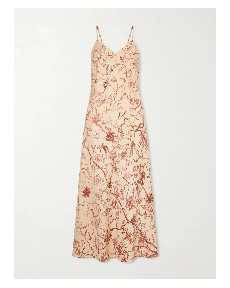 Loro Piana Floral Silk-jacquard Midi Dress - Red Red