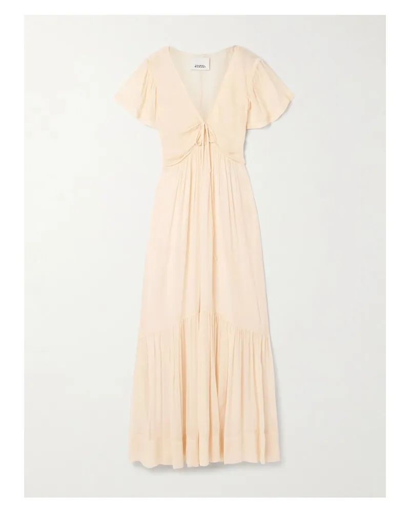 Isabel Marant Agathe Maxikleid Aus Seidenkrepon Mit Und Raffungen - Neutral Neutral