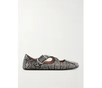 Criss Cross Ballerinas Aus Schlangenleder Mit Lederbesätzen - Animal-Print