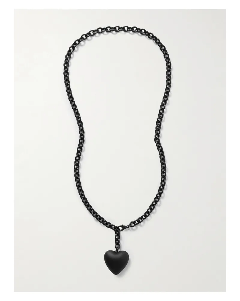 Roxanne Assoulin The Puffy Heart Metal Necklace - Black Black