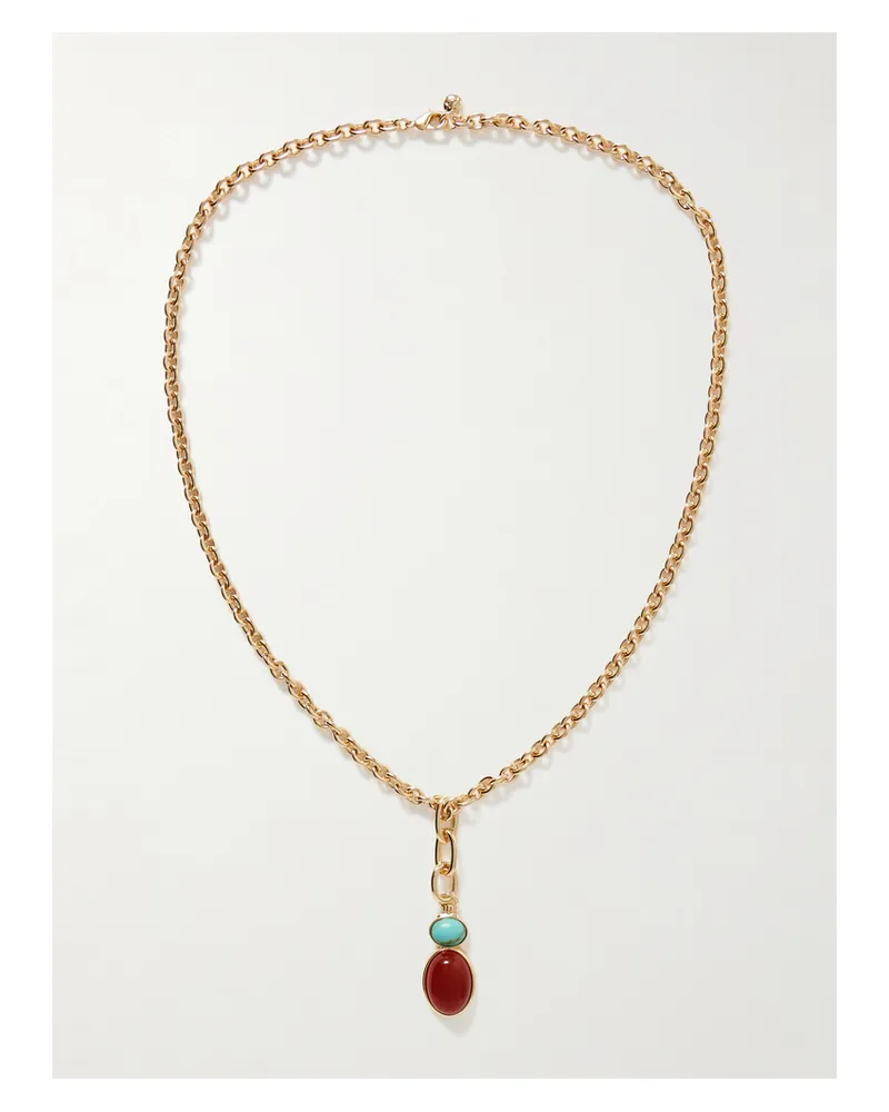 Roxanne Assoulin Goldfarbene Kette Mit Karneol Und Türkis Gold