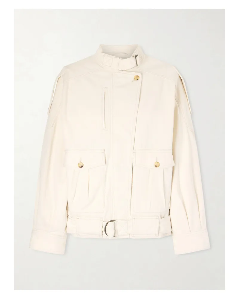 Isabel Marant Isalya Belted Denim Jacket - Neutrals Neutrals