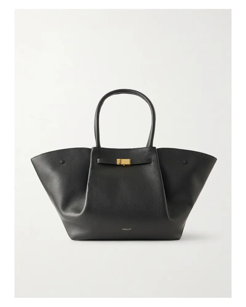 DeMELLIER Net Sustain New York Textured-leather Tote - Black Black