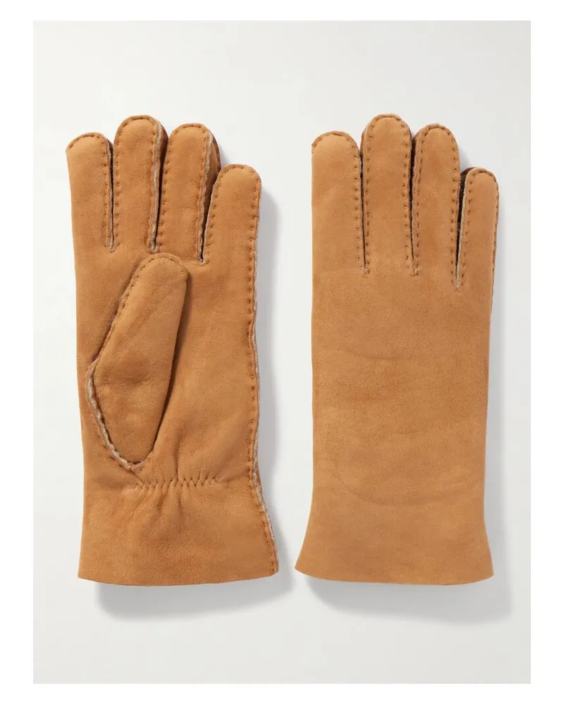 Agnelle Denise Handschuhe Aus Shearling - Braun Braun