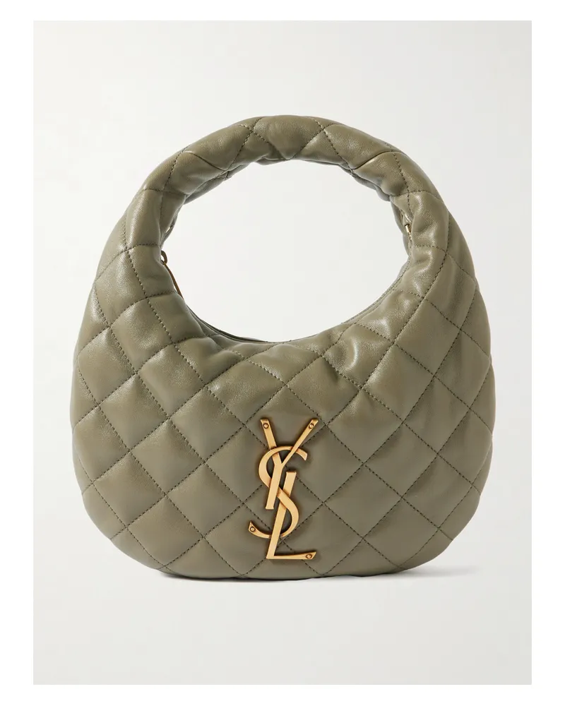Saint Laurent Icarino Quilted Leather Tote - Green Green