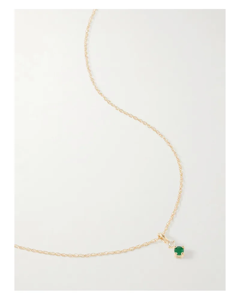 Stone & Strand Tiny Green Goddess Kette aus 14 Karat Gold