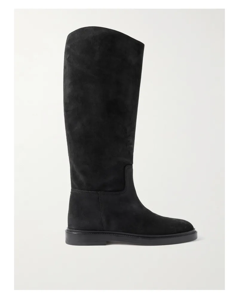 LEGRES 80 Suede Knee Boots - Black Black