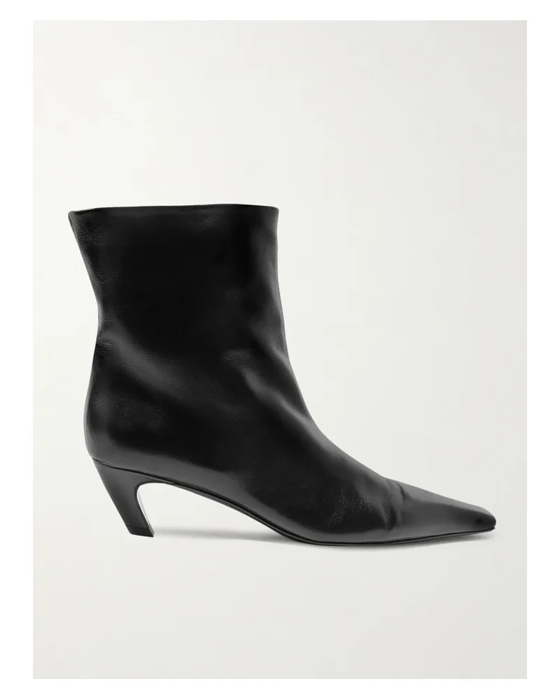 KHAITE Arizona Leather Ankle Boots - Black Black