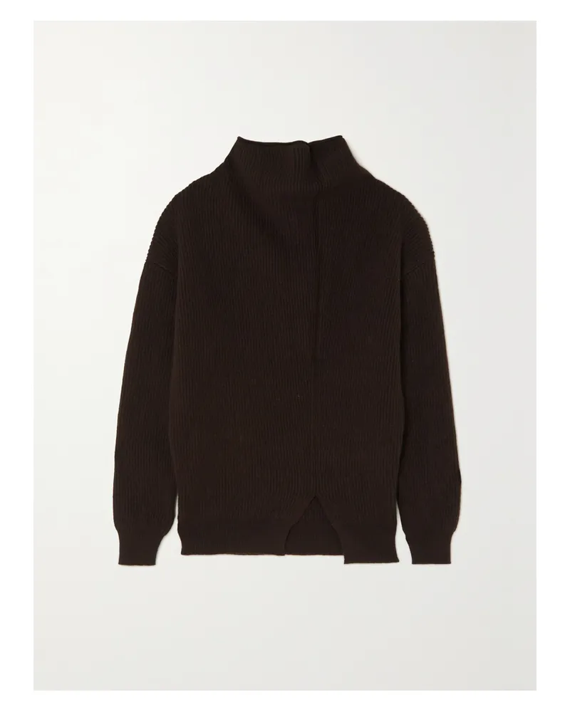 The Row Dassimo Pullover Aus Gerippter Wolle Mit Stehkragen - Braun Braun