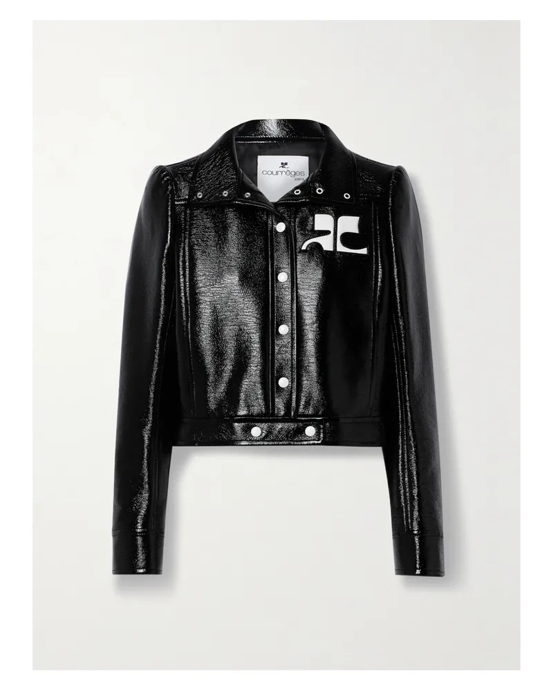 Courrèges Reedition Coated Cotton-blend Jacket - Black Black