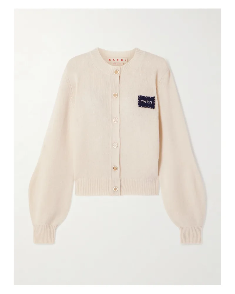 Marni Cardigan Aus Kaschmir Mit Stickerei - Creme Creme